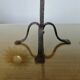 Pair of antique wrought iron candlesticks