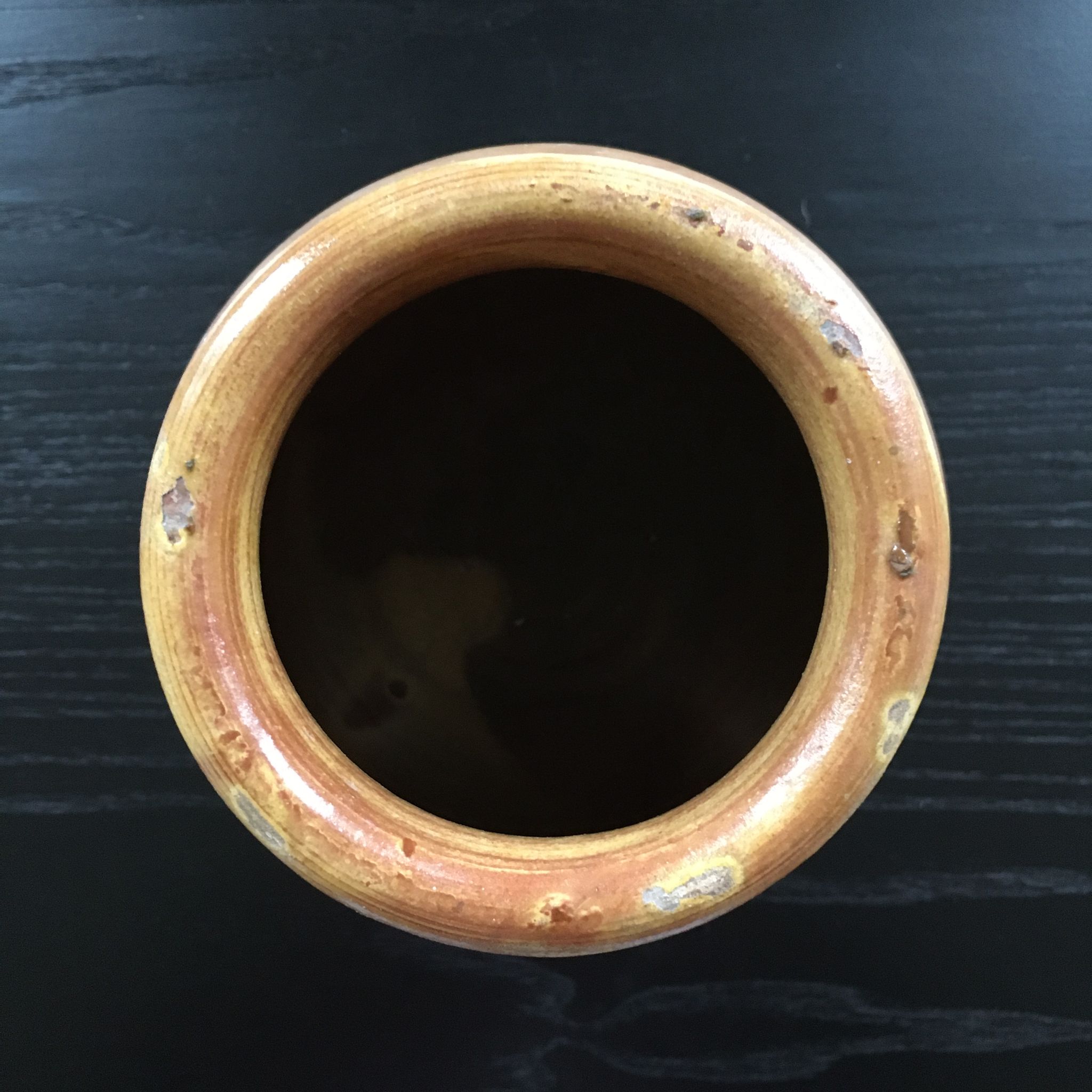 Patinated terracotta jar