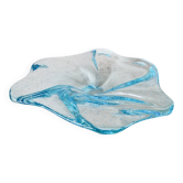 Vide poche artisanal vintage en verre Bullicante bleu ciel