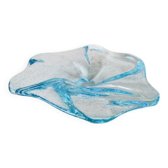 Vintage handcrafted Bullicante sky blue glass empty pocket