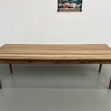 Ash table with spindle legs, solid beech and ash