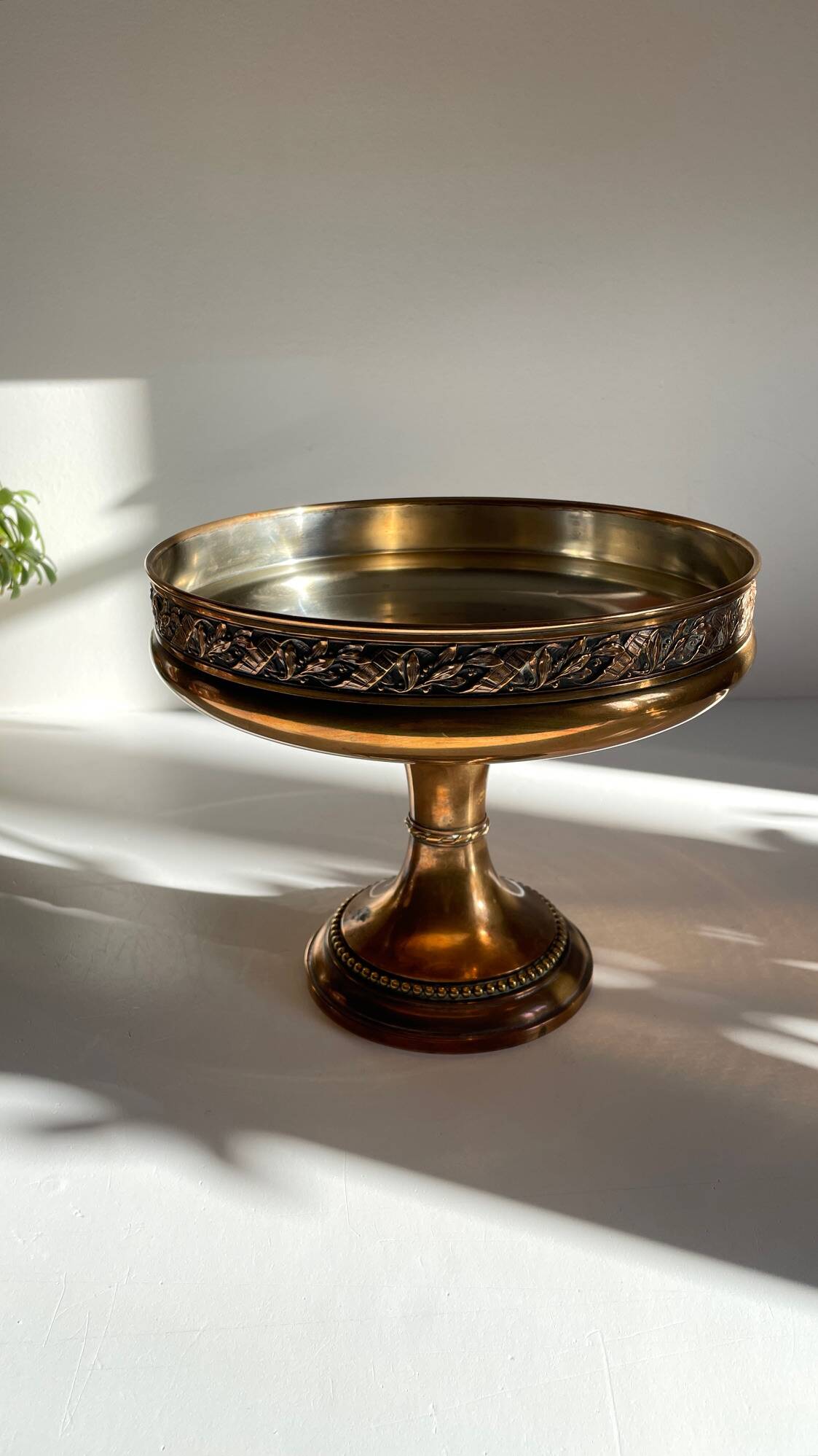 Silver Bronze Metal Fruit Bowl