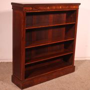 open mahogany library with inlays - 19th century