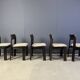 Vintage brutalist dining chairs, set of 5 - 1970s