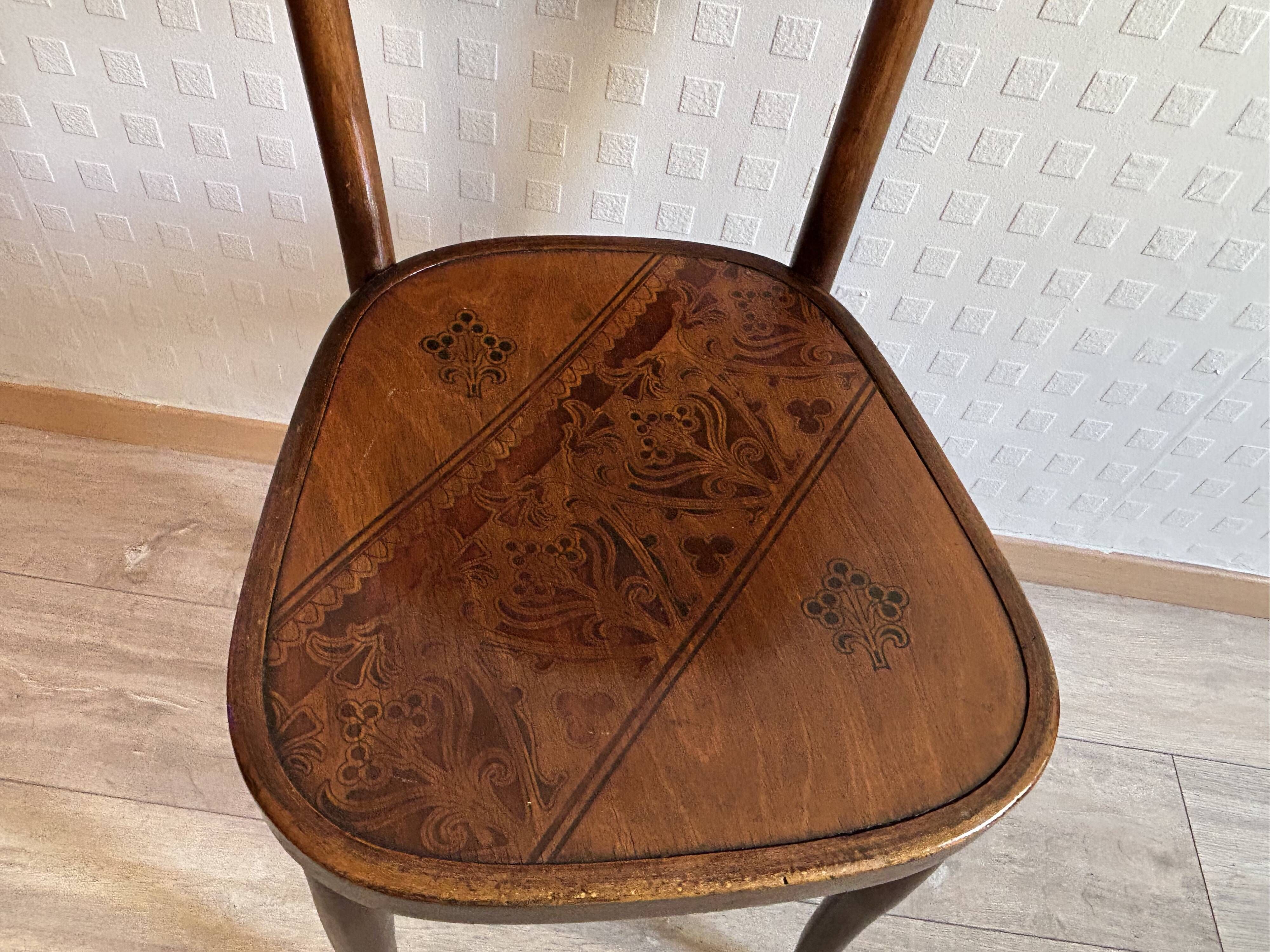 6 antique chairs Jacob & Josef Kohn – Vienna – Decorated bent wood – Style