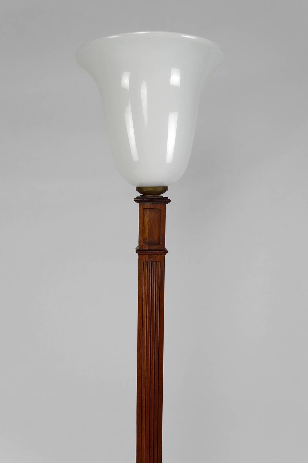 Art Deco floor lamp in carved beech, France, circa 1920