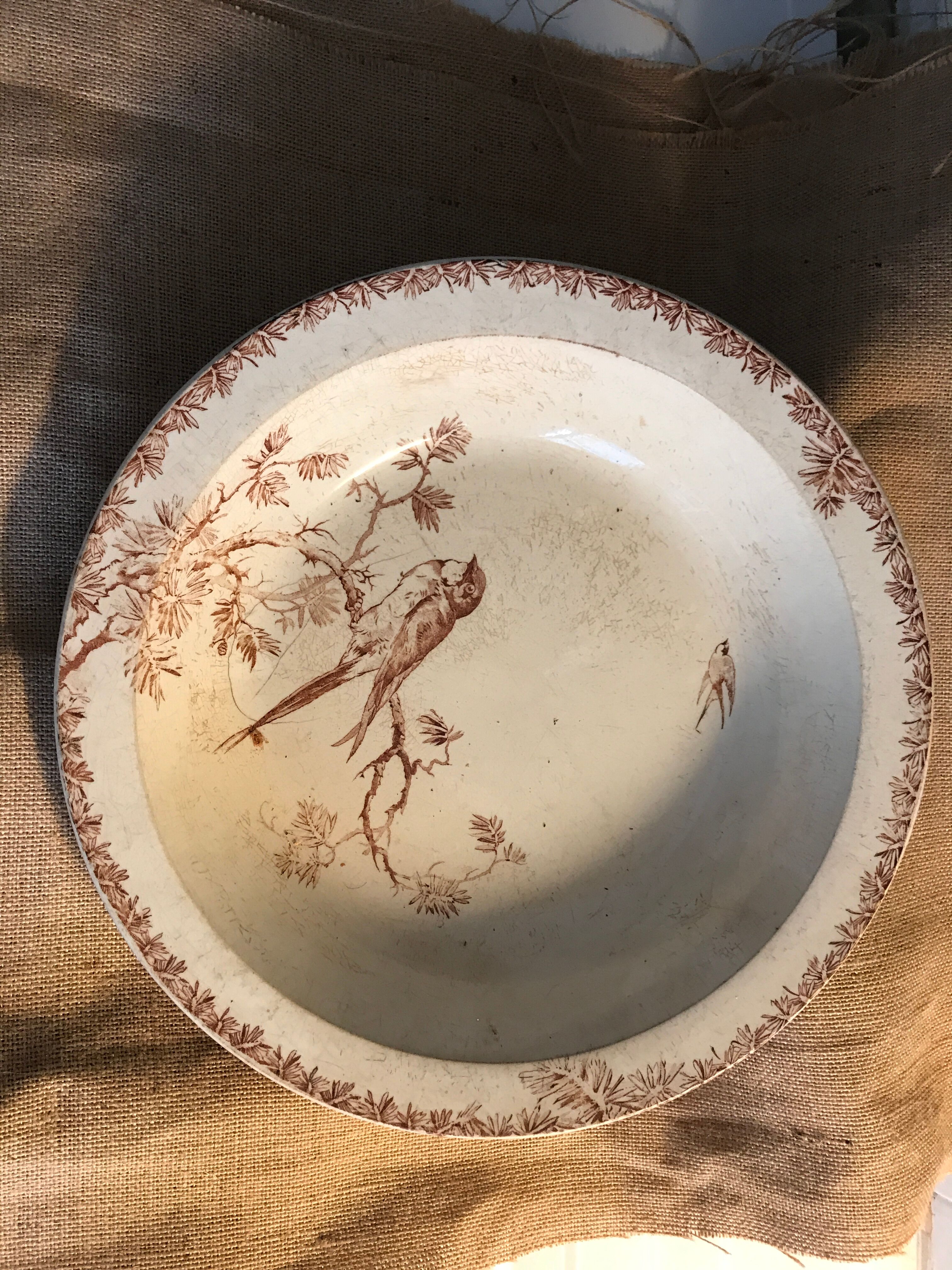 Hollow dish opaque porcelain gien provençal model