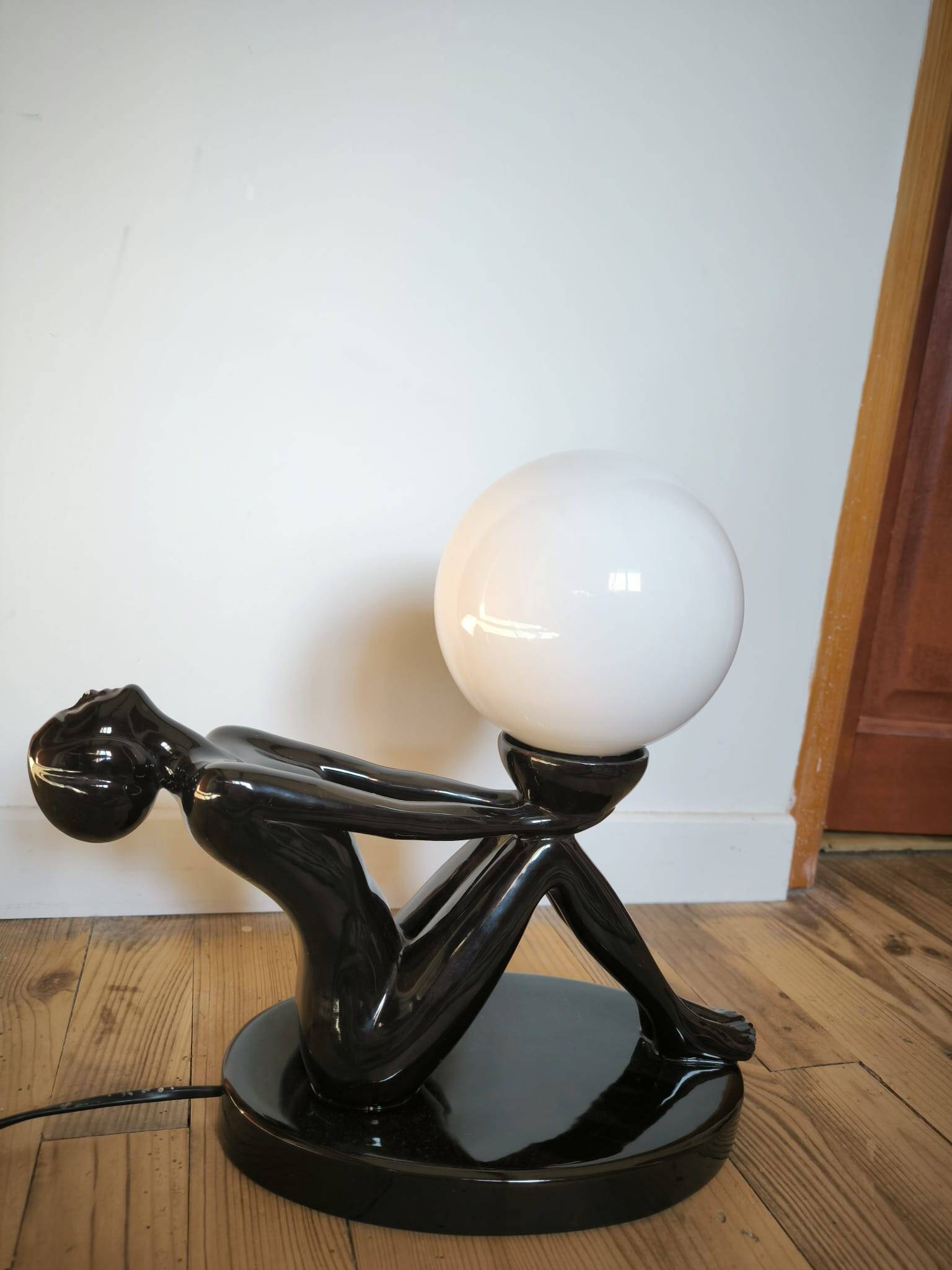 Lampe vintage opaline style art déco