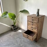 Small old vertical craft cabinet with 5 drawers