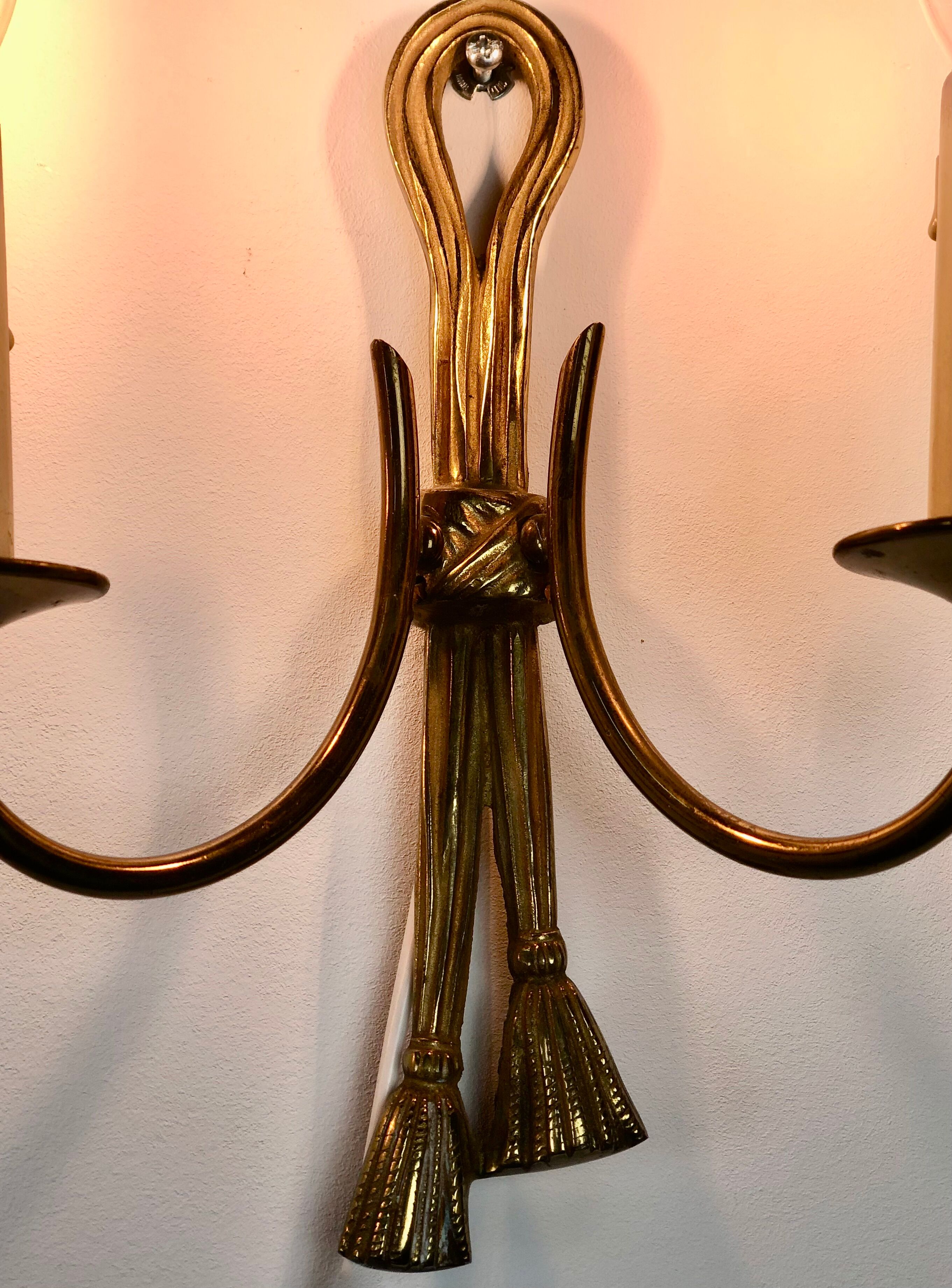 Wall lamps (the pair) in vintage bronze 70'S