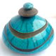 Turquoise raku box with organic shapes