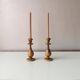 Ensemble de 2 bougeoirs vintage en bois, 1970