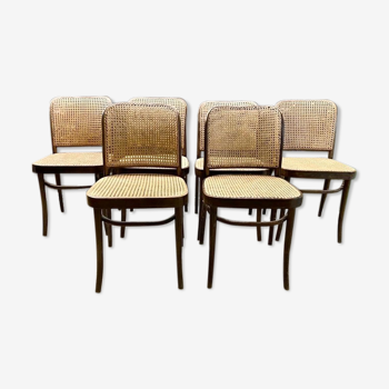 Rare Suite of 6 chairs by Josef Hoffmann for Thonet 60s