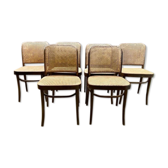 Rare Suite of 6 chairs by Josef Hoffmann for Thonet 60s