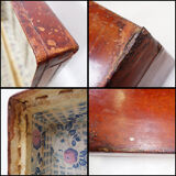 Chinese red lacquered leather trunk from the early 20th century.