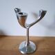 Vintage aluminium candlestick duo