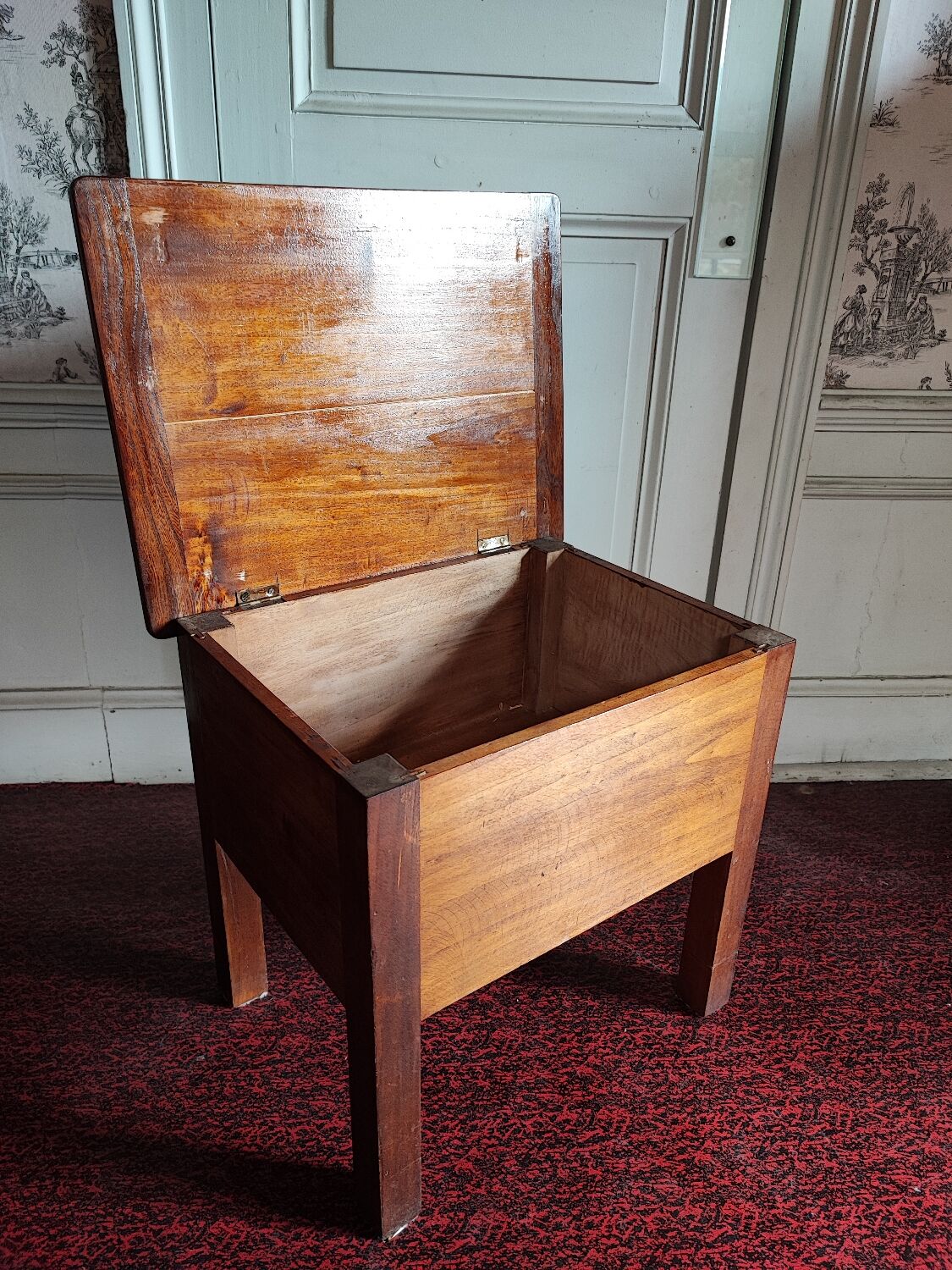 Wooden storage stool