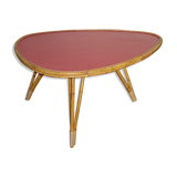 Free form rattan coffee table from the 60