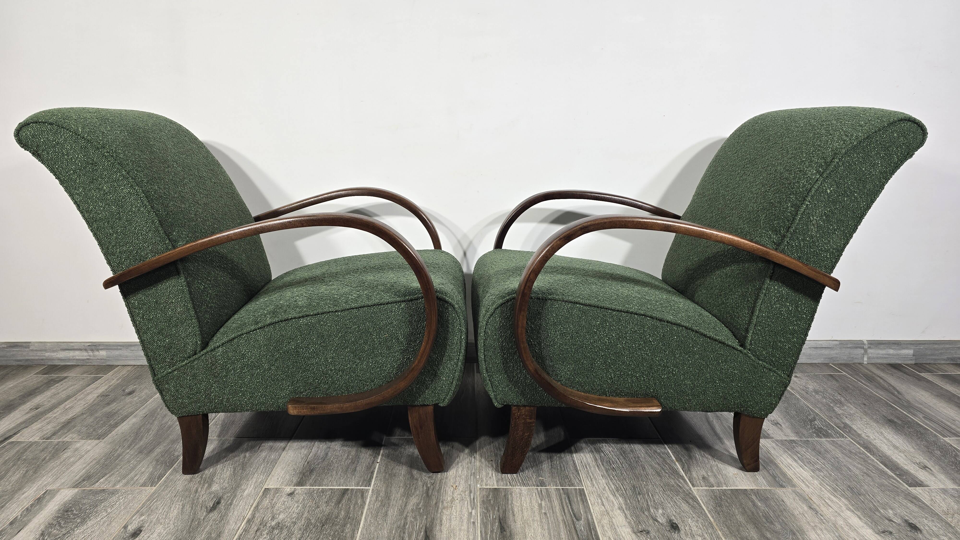 Chaises longues de Jindrich Halabala, années 1940, ensemble de 2