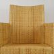 Fauteuil en bois et rotin tressé