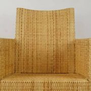 Fauteuil en bois et rotin tressé
