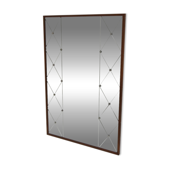 Miroir scandinave en teck, Glas & Trä, Suède, 1960, 122x82cm