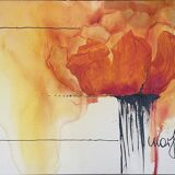 Tableau Huile sur toile cntemporaine, signature à identifier