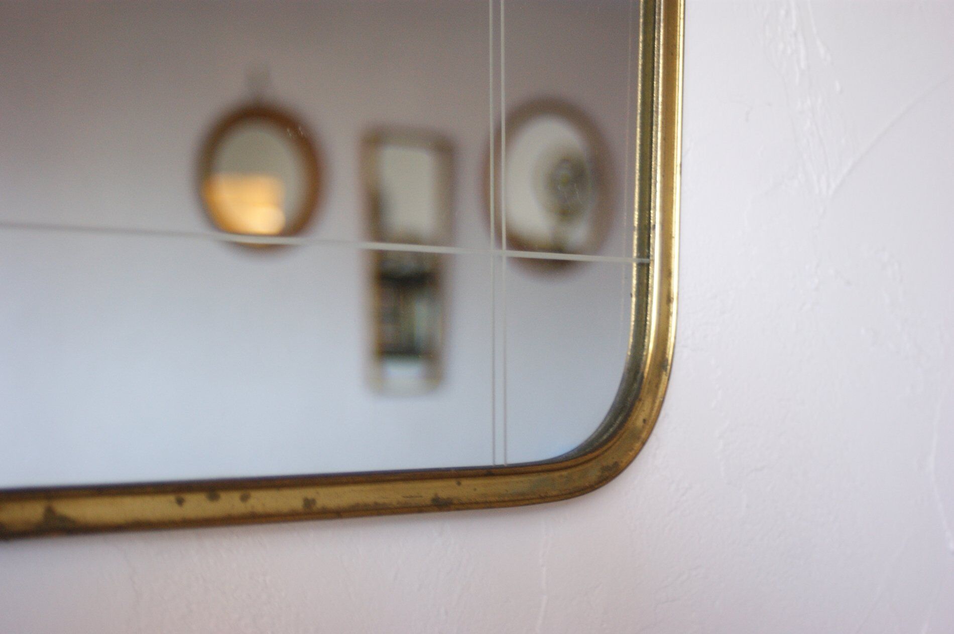 Miroir mural avec couronne en laiton de Münchner Zierspiegel