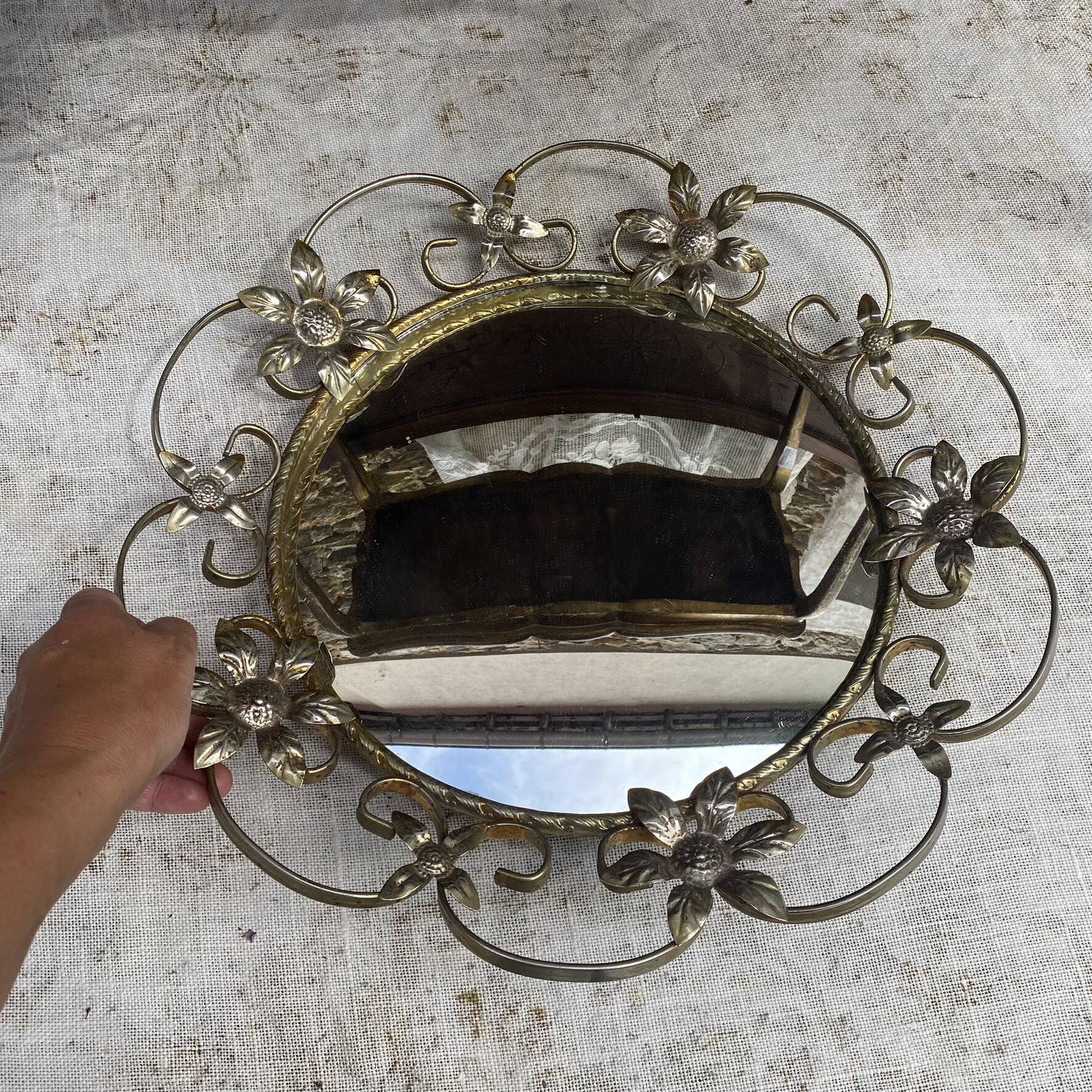 Vintage witch's eye mirror 43 cm, 1960s