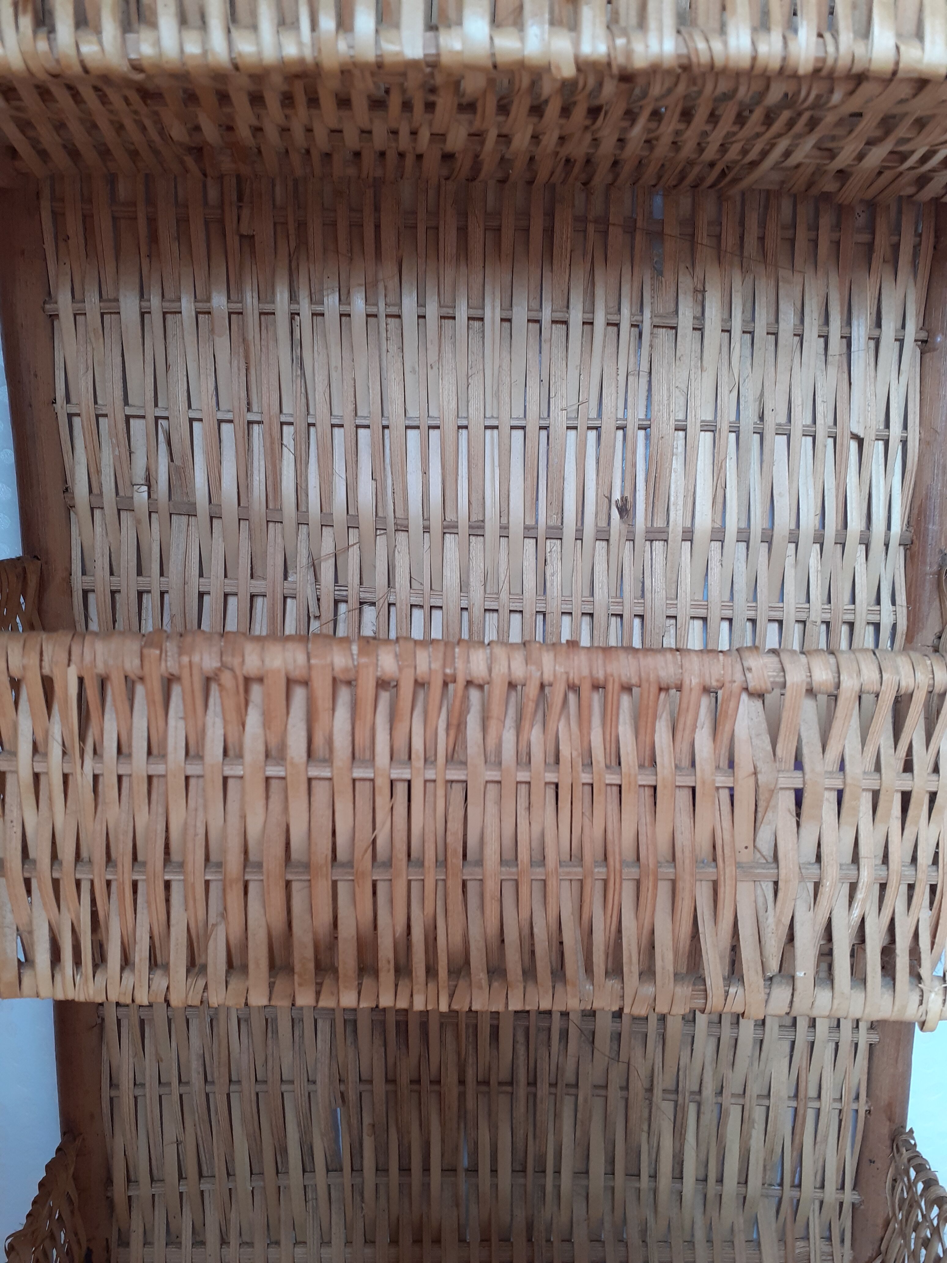 Rattan and wicker wall shelf