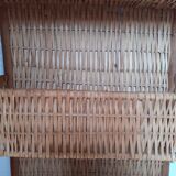 Rattan and wicker wall shelf