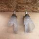 Pair of Old Brass Wall Lamp & Plexi Reflector 70s Vintage