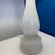 White Alabaster Lamp - Vintage White and Red Alabaster Table Lamp