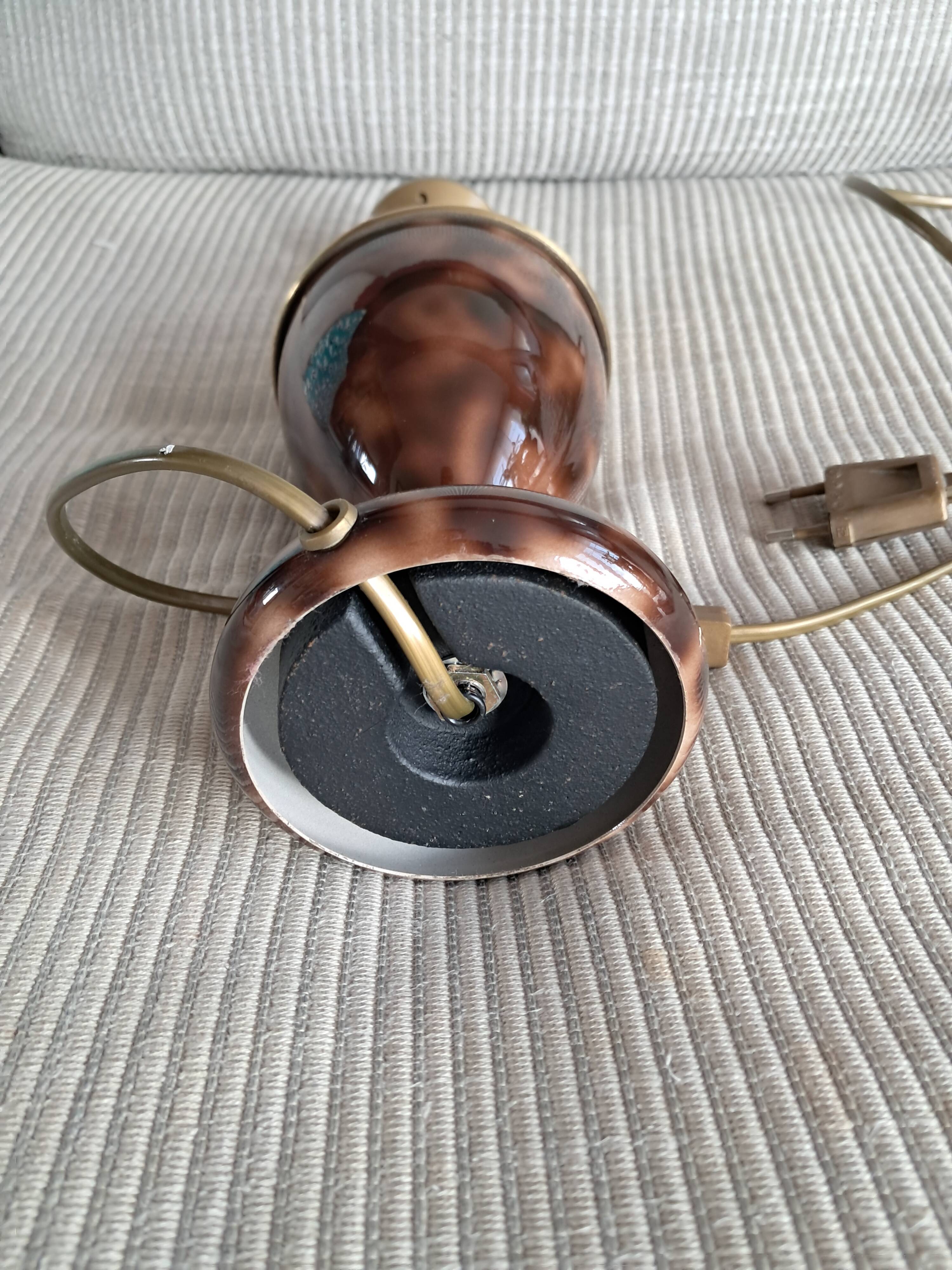 Lampe vintage en métal et laiton