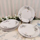 6 Assiettes en porcelaine fleurs