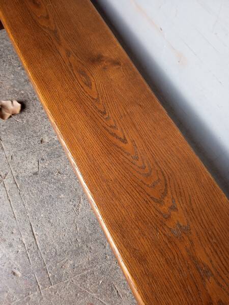 Solid oak bench 2 meters period 1960
