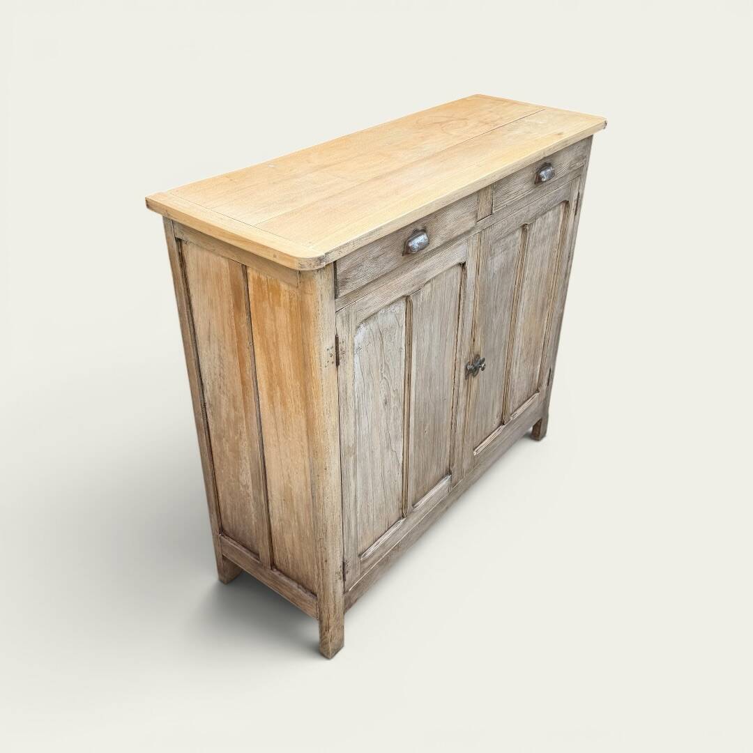 Antique patinated Parisian buffet with shell handles.