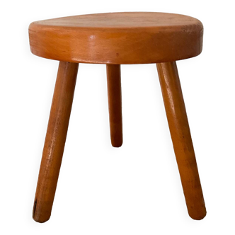 Vintage tripod stool in solid pine