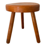 Tabouret tripode vintage en pin massif