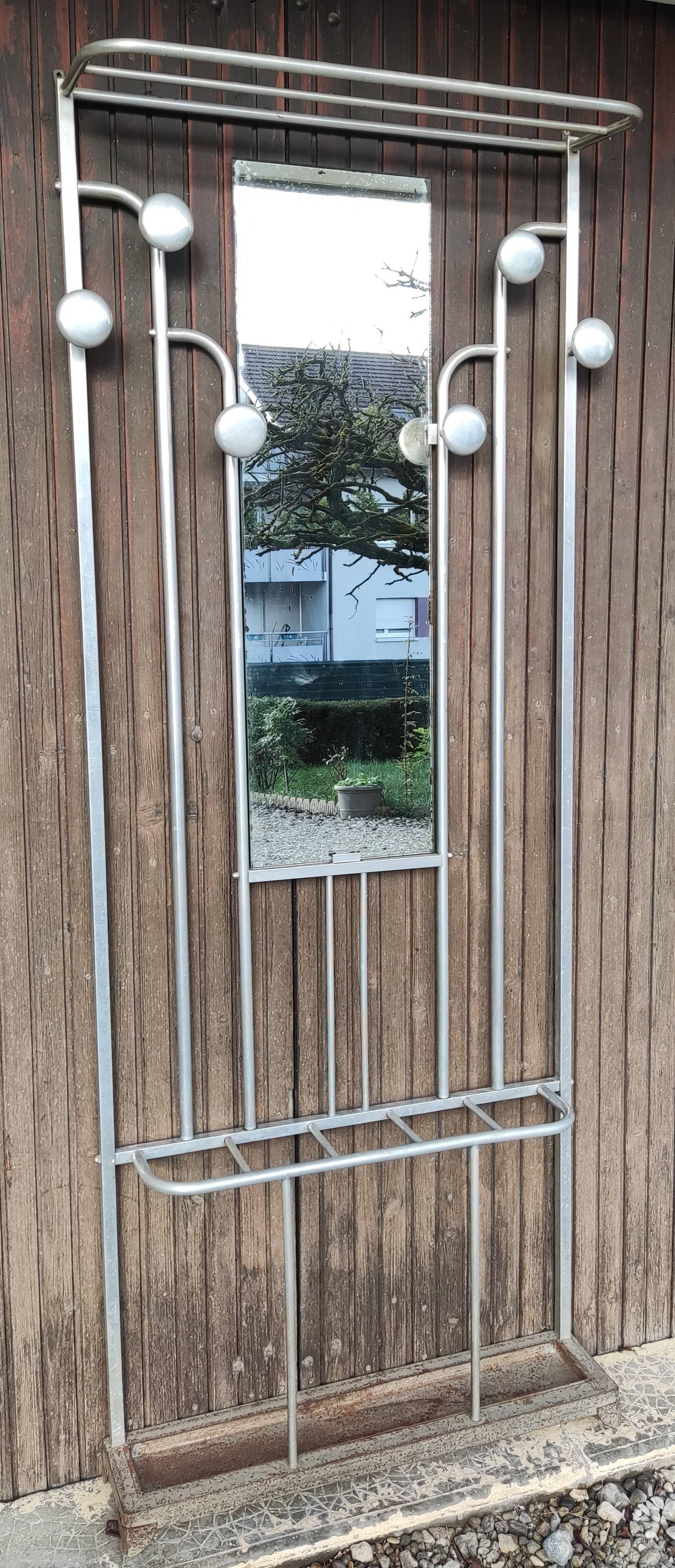1950s Art Deco Style Coat Rack with Mirror