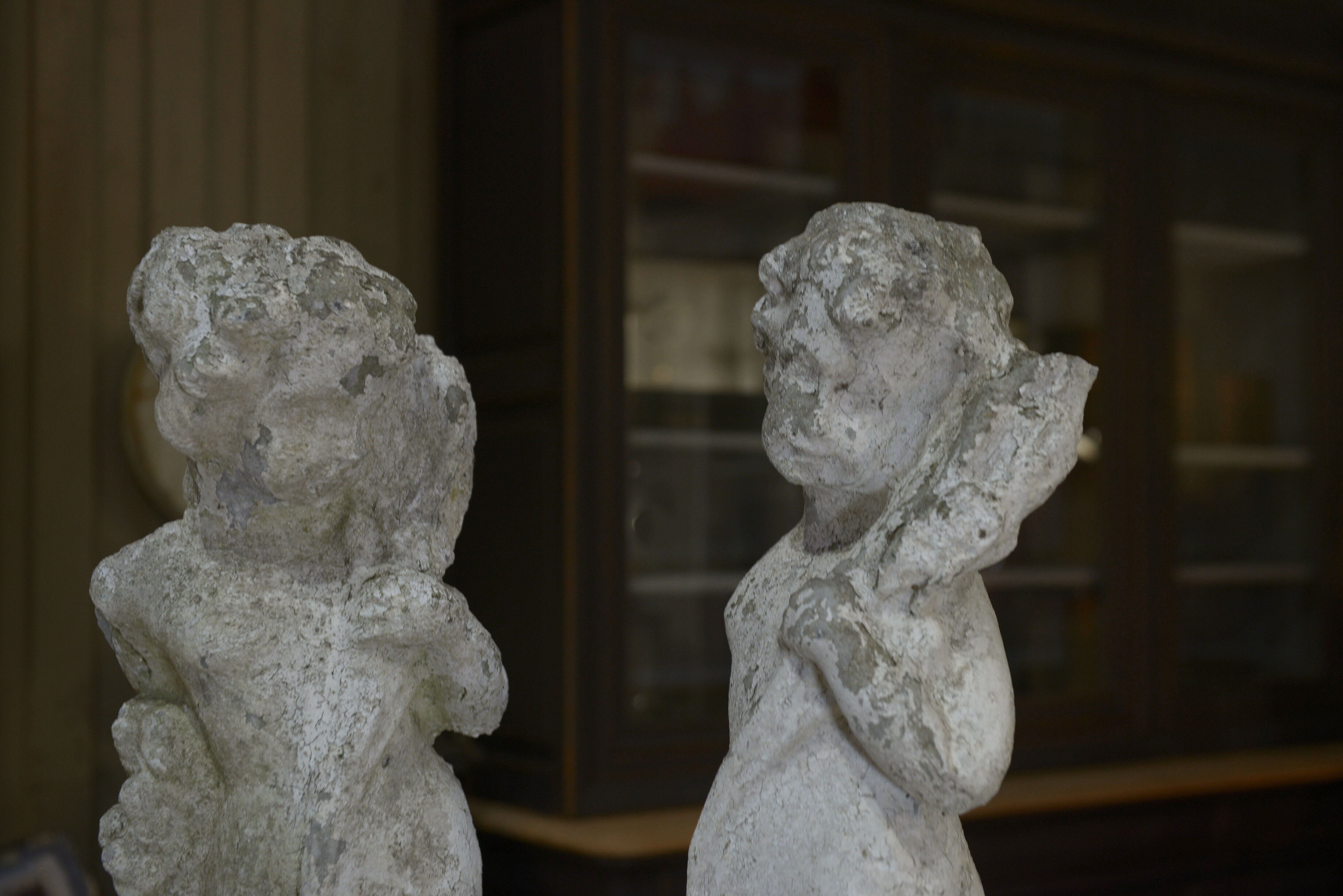 Reconstructed stone garden statues