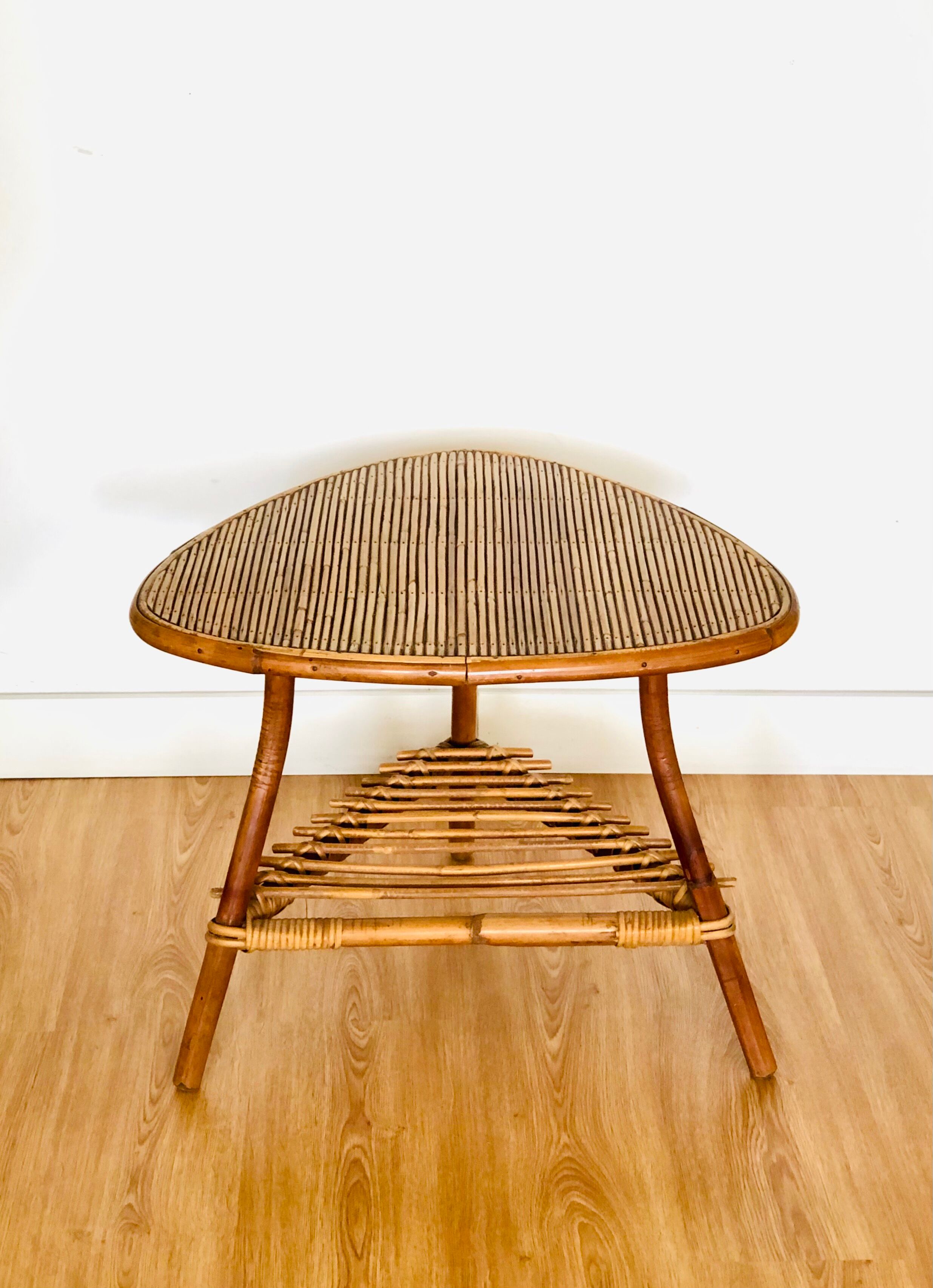 Coffee table, rattan and bamboo