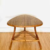 Coffee table, rattan and bamboo