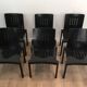 Set of 6 black wooden chairs