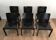 Set of 6 black wooden chairs