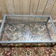 Table basse en fer et verre 1980