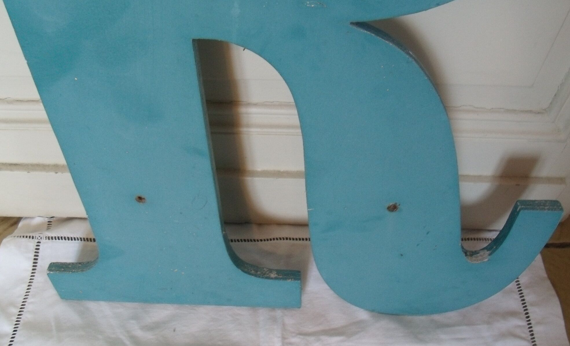 Wooden sign letter R