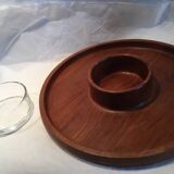 Jens Quistgaard round serving tray for Dansk IHQ teak Scandinavian design
