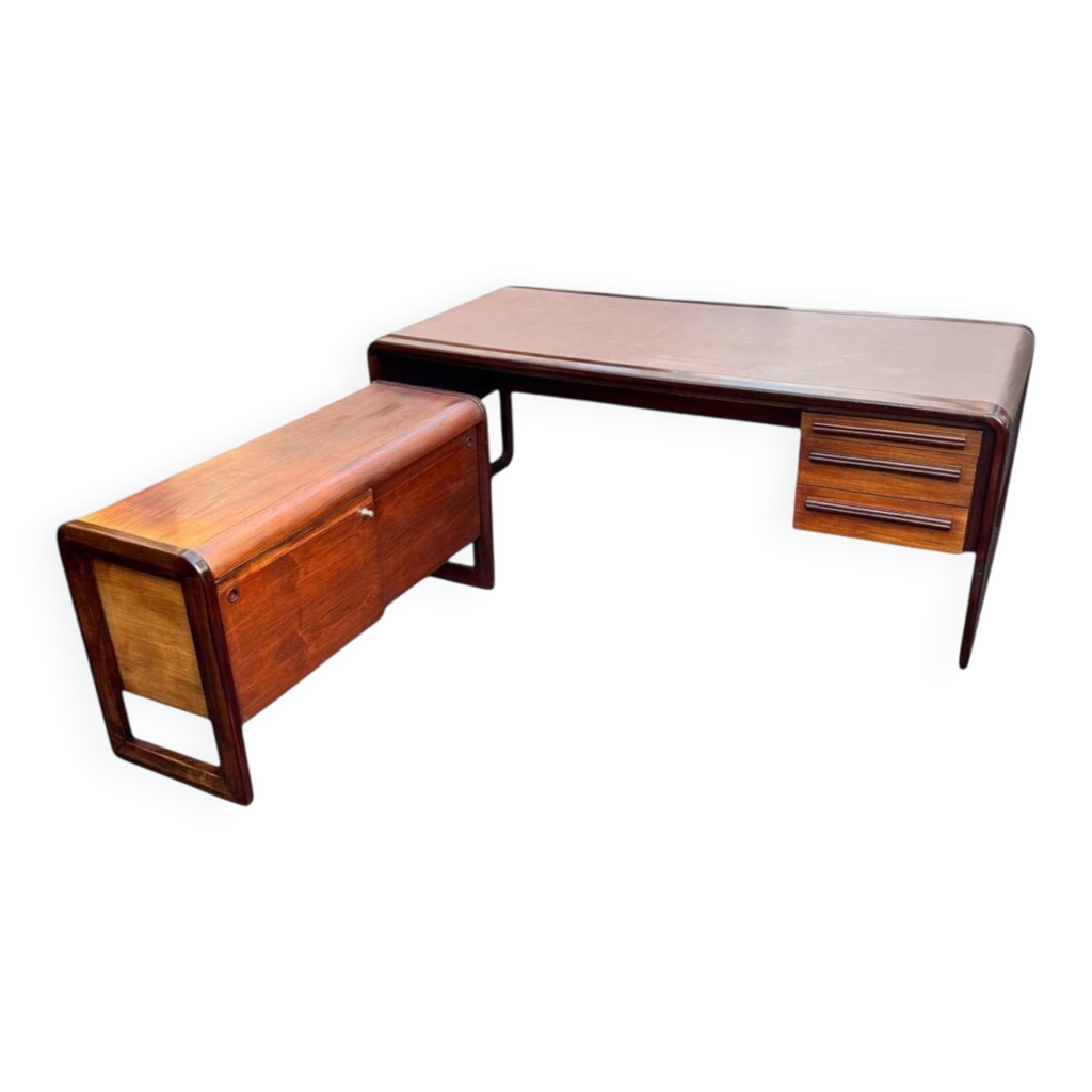 Grand bureau de direction & module, design scandinave 1970’s | Selency