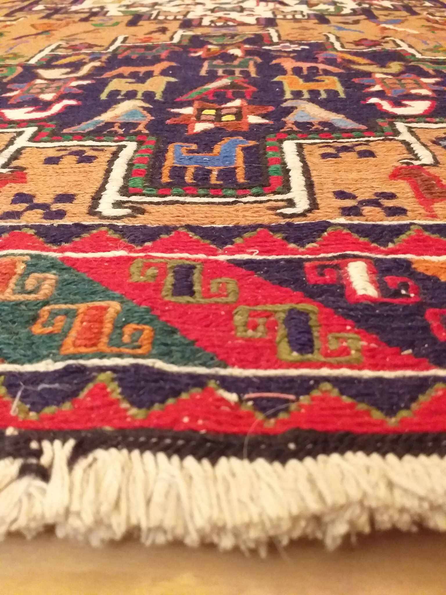 Kilim Anatolian Soumak handmade 142x118cm